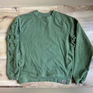 SCHULZ Organic Cotton Crewneck Sweatshirt with Pockets & Embroidery – Size M